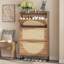 Armoire de rangement à chaussures en rotin avec 3 tiroirs rabattables