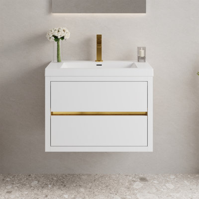Wall-Mounted Bathroom Vanity With Sink