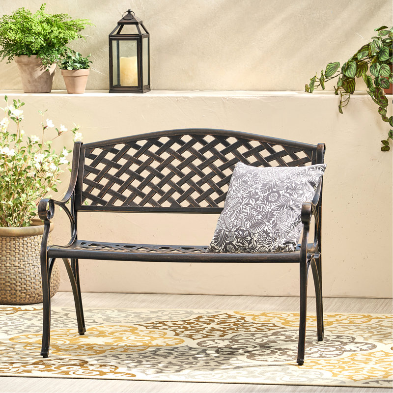 Banc en fonte d'aluminium antique pour l'extérieur