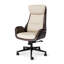 Chaise de bureau pivotante à dossier haut en similicuir Mid-Century