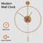 Large Wall Clock Classical Decorative 24In/60Cm With Pendulum Modern Non-Ticking Silent-1994818463