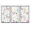 «Vibrant Colorful Spring Flowers», ensemble d'art mural sur toile encadré traditionnel de 3-419119150-419119156