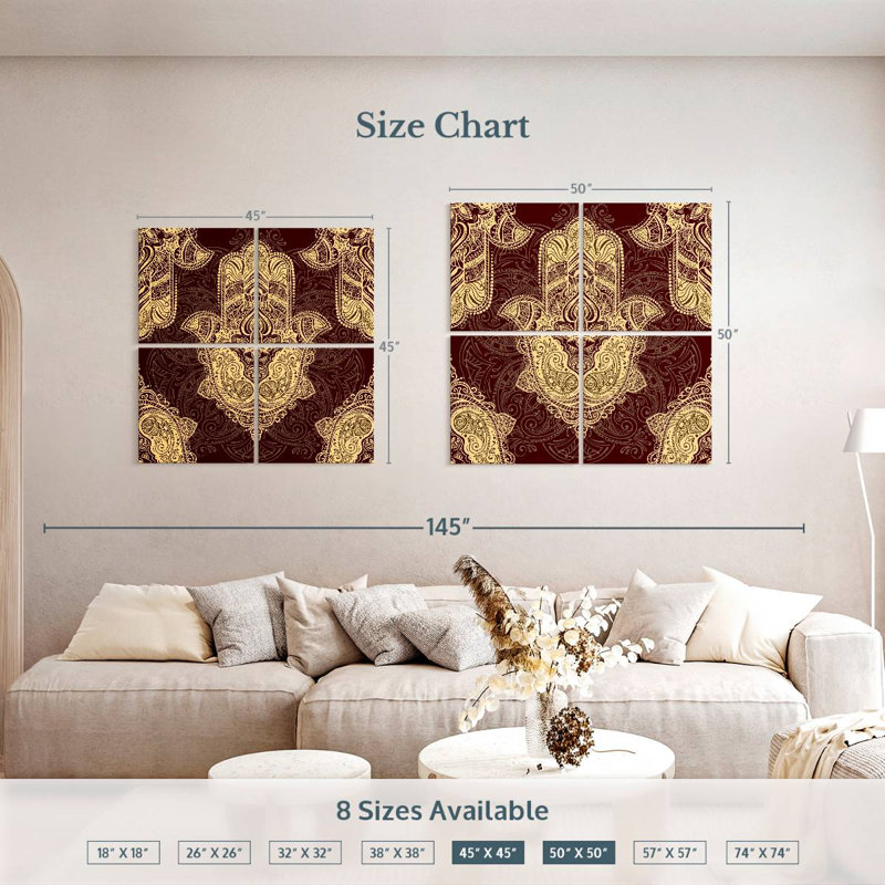 Hamsa Symbol Pattern, 45" H x 45" W
