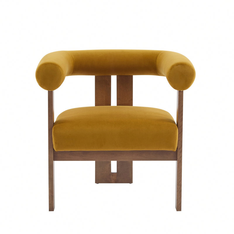 Chaise d'appoint moderne rembourrée, Jaune moutarde