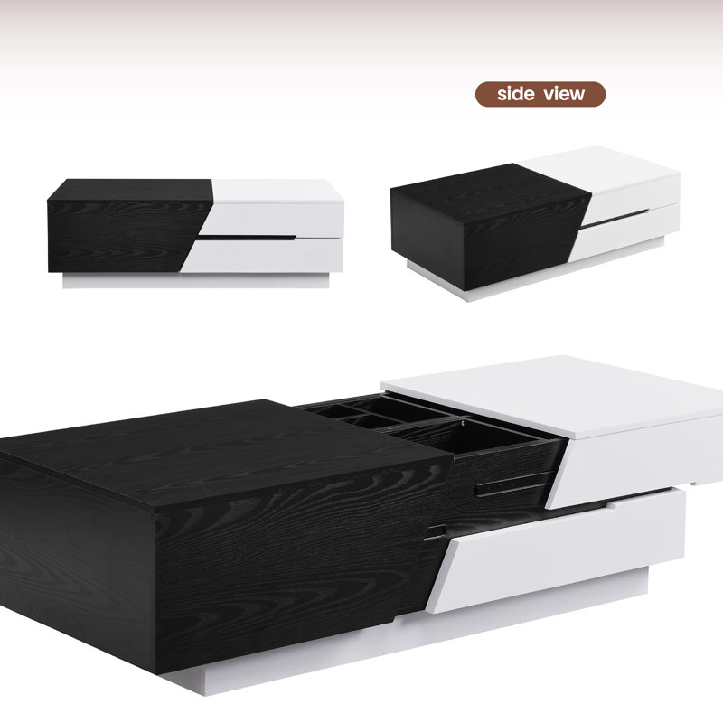 Table basse Tenafly, Blanc / noir