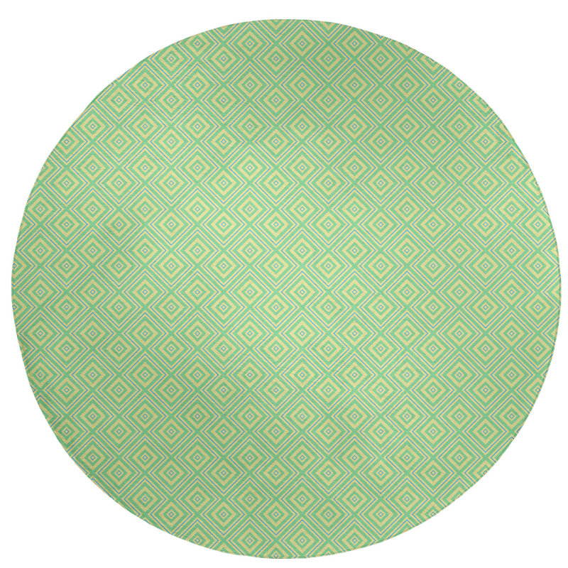 Chenille Geometric Indoor Rug, Round 5'