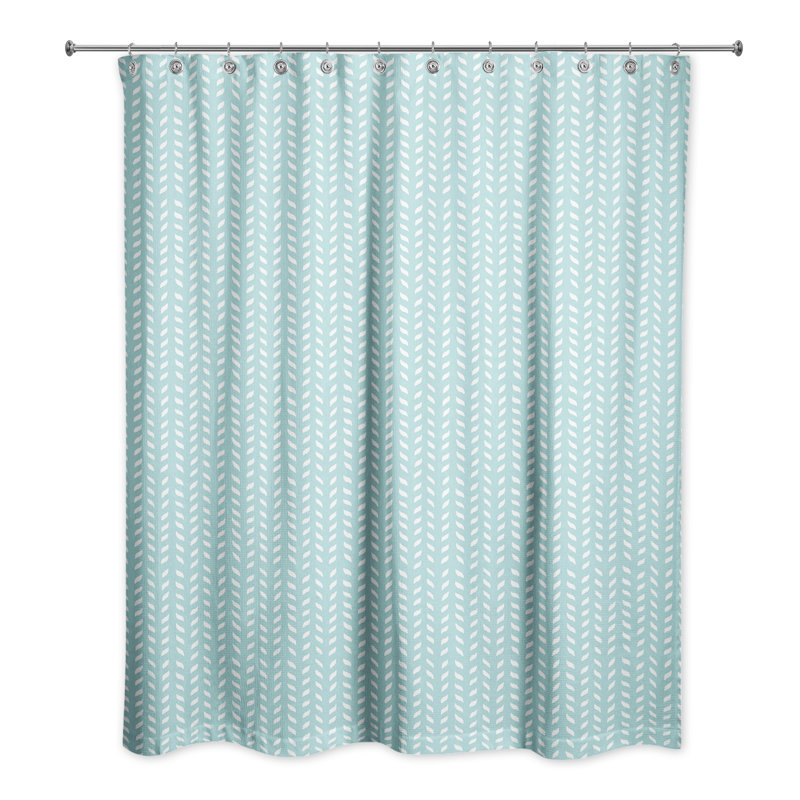 Hyrup Floral Single Shower Curtain, Teal/White