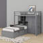 Lit superposé simple avec tiroirs, garde-robe, tablettes et lit hydraulique-780012489