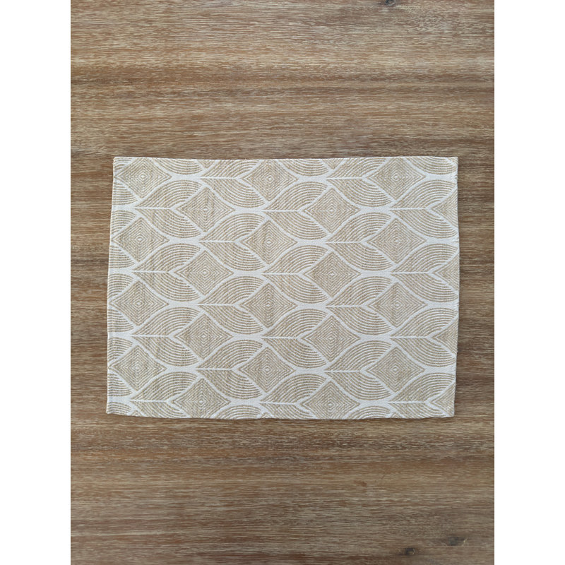 Acrylic Geometric Rectangle Placemat, Beige