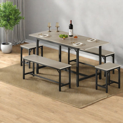 Modern Dining Table Sets(must Include Both Table And Chair), Wood Metal Kitchen