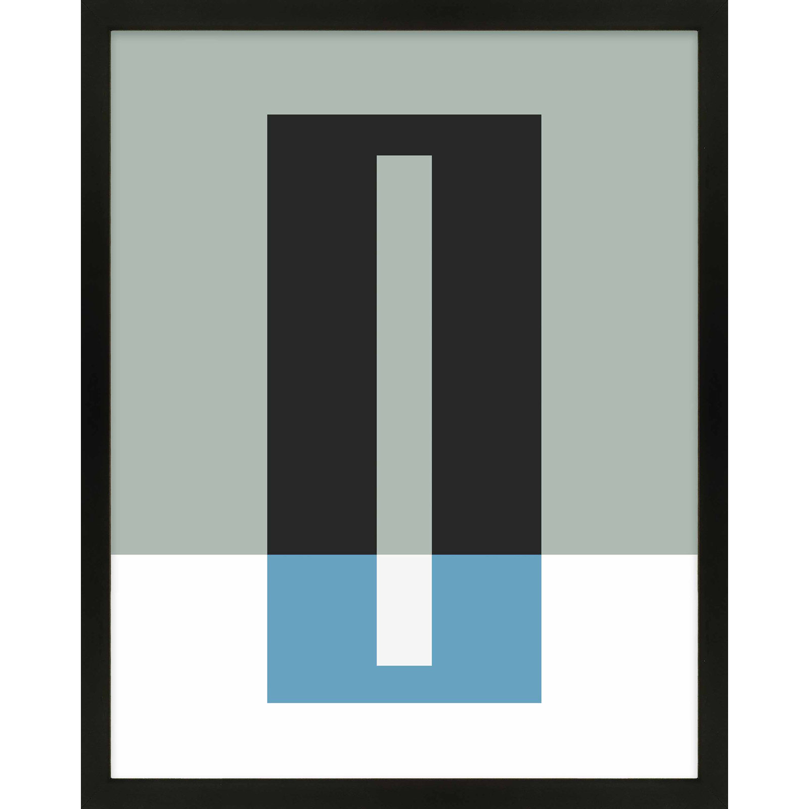 Bit Of Blue by Jacques Pilon, Black Framed Paper, 20" H x 16" W