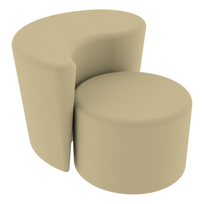 Tabouret cylindrique structuré en savoir plus, H 14 po x l 18 po x P 18 po, Sable