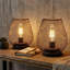 Borough Wharf Set of 2 Metal Cage Battery Powered Table lamp (Egg Shape)