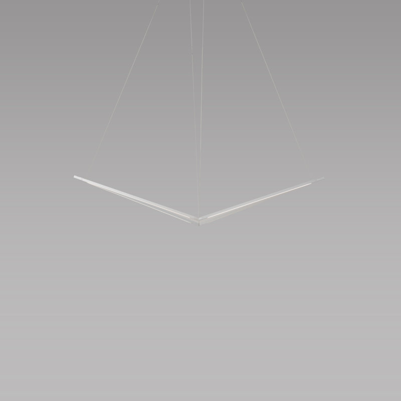 Z-Bar LED Pendant, Silver, 10.5" H x 34" W x 6.7" D