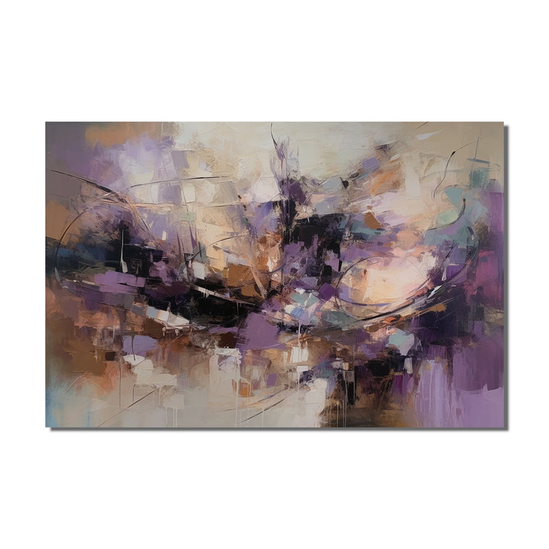 Impression sur toile abstraite mauve et minimaliste mauve