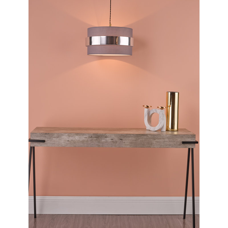- Light Drum Pendant, Grey/Chrome
