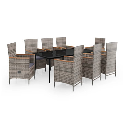 Table de salle à manger rectangulaire pour 8 personnes avec coussins
