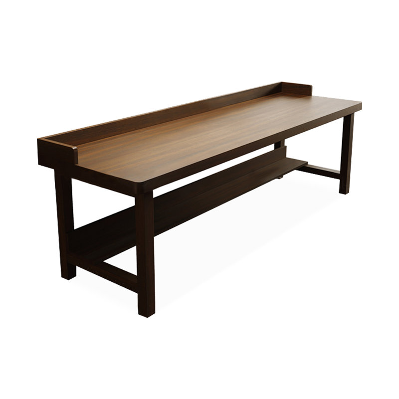 Bureau d'écriture rectangulaire en bois massif brun noisette, H 29,53 po x l 94,49 po x P 27,56 po