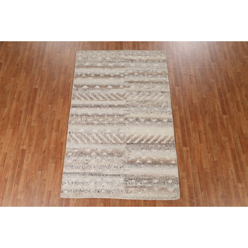 Tapis oriental en laine marocain en laine noué à la main 5 pi x 8 pi