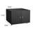 Black Metal Mobile Double Door Printer Cabinet with Lockable 360° Swivel Casters Adjustable Shelves Home Office Garage Storage