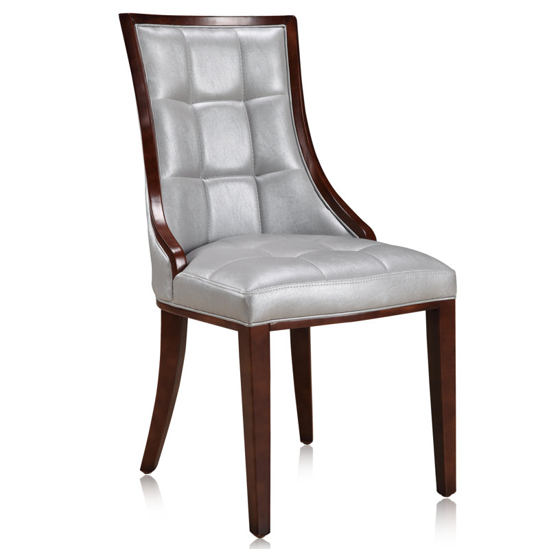 Chaise d'appoint capitonnée, Argent
