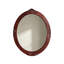 Miroir d'appoint ovale en bois d'acajou foncé-1058325882