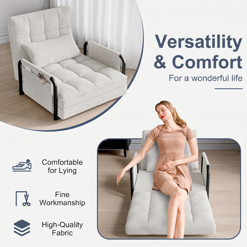 Upholstered Accent Chair, White