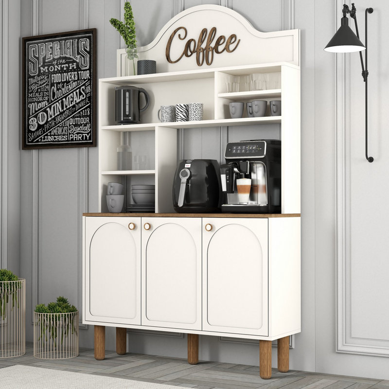 Armoire à café, Crème/brun