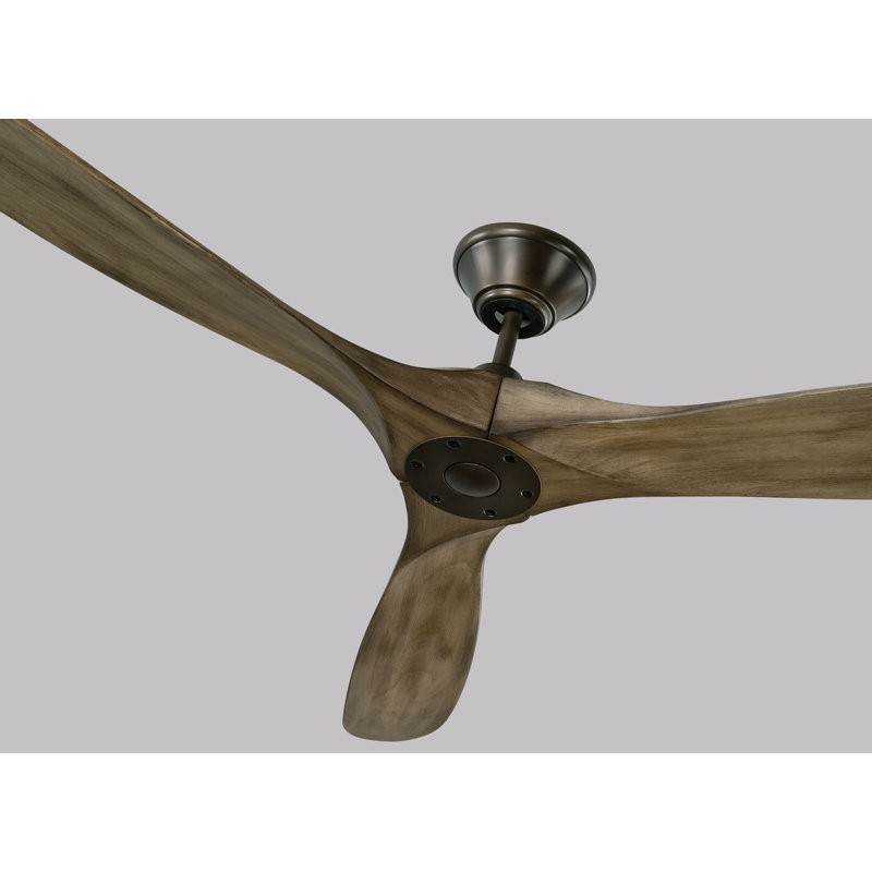 Maverick Downrod Ceiling Fan, Aged Pewter with Light Grey Weathered Oak Blades, 70 inches