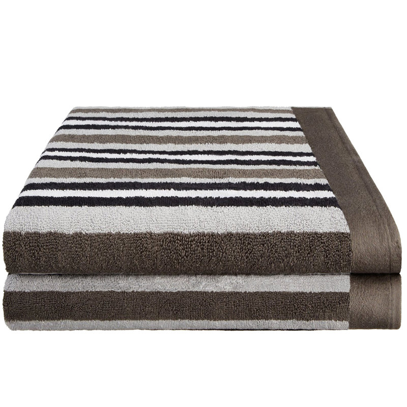 Draps 100% coton peigné à longues fibres 2 pièces, Gris anthracite