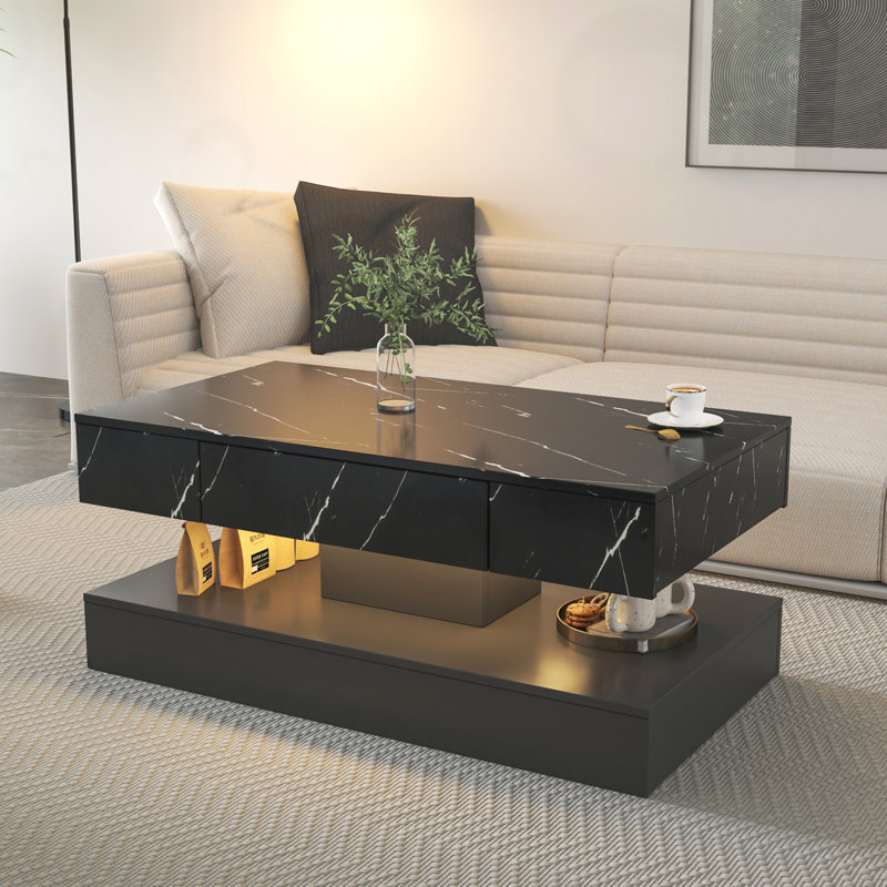 Modern LED Coffee Table, Black