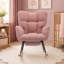 Chaise berçante moderne en sherpa avec repose-pieds rétractable et dossier haut-1281866259