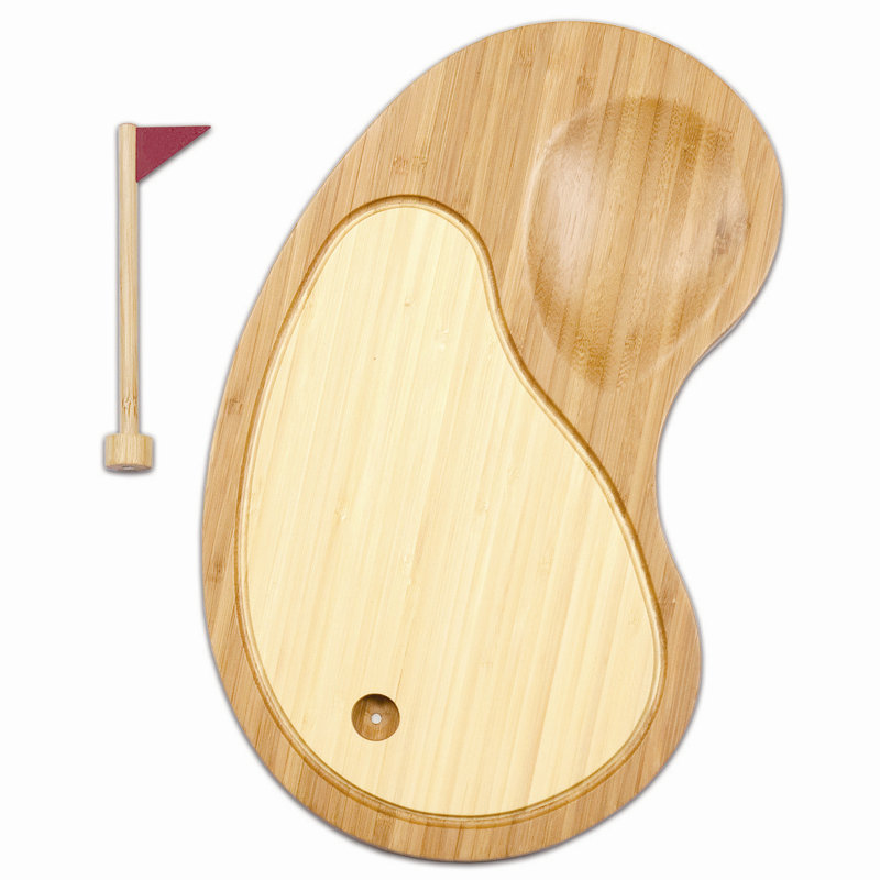 Bamboo Golf-Themed Cheese Board and Tool Set, 8 Piece