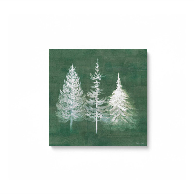 «Vintage Snowy Trees», reproduction sur toile encadrée, Toile tendue, H 12 po x l 12 po x P 1,25 po