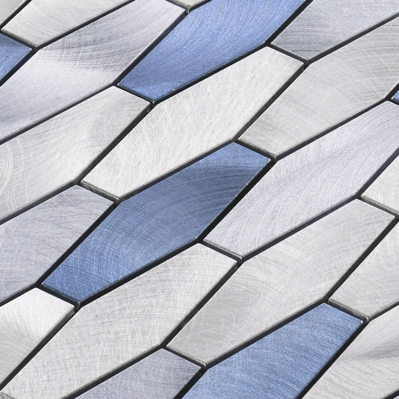 Blue Metal Aluminum Hexagon Mosaic Sheet Tile By Modket