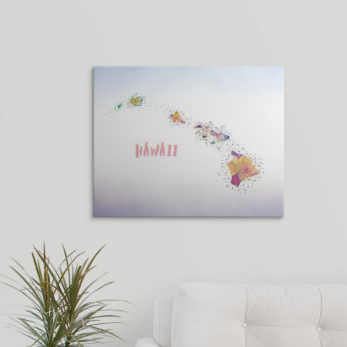« hawaii state fleur (hawaii hibiscus) », impression, H 16 po x l 20 po x P 1,5 po, Toile