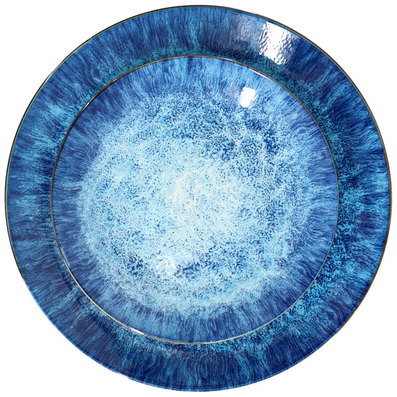 Service de table en porcelaine bleue 16 pièces Highland Dunes Oceanus
