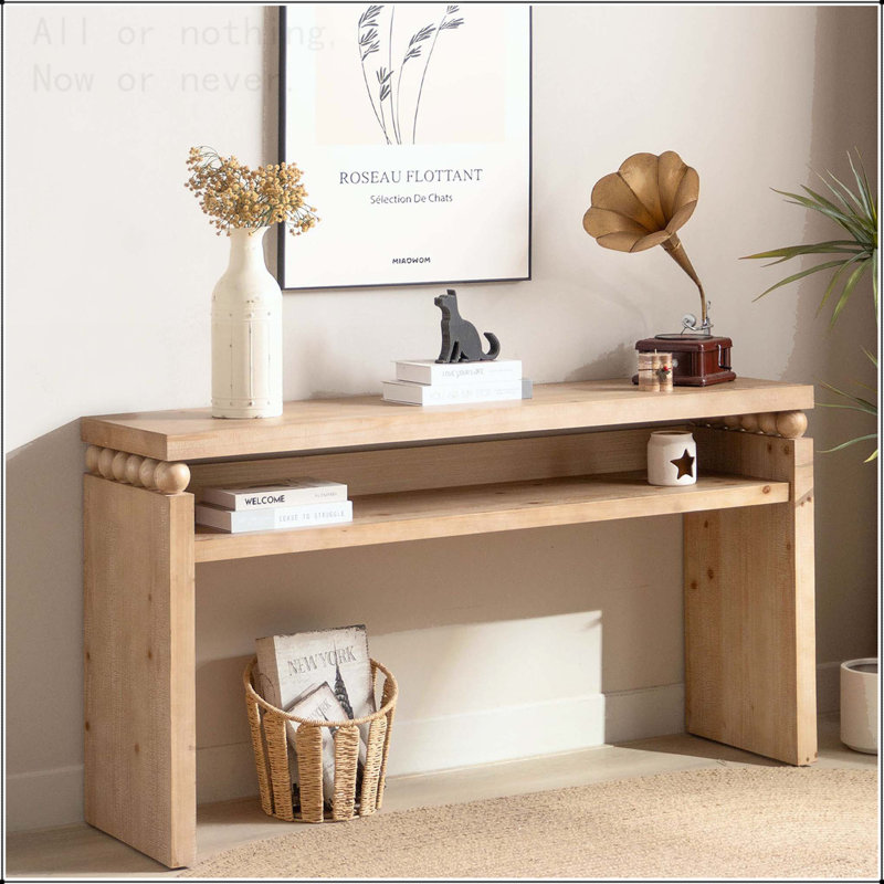 Modern Rustic Console Table with Open Shelf
