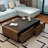 Retro simple storage coffee table TV cabinet set