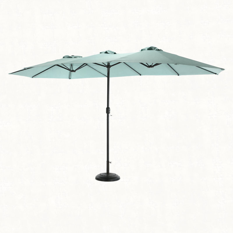 Grand parasol rectangulaire double 14,8 pi avec manivelle, Vert clair