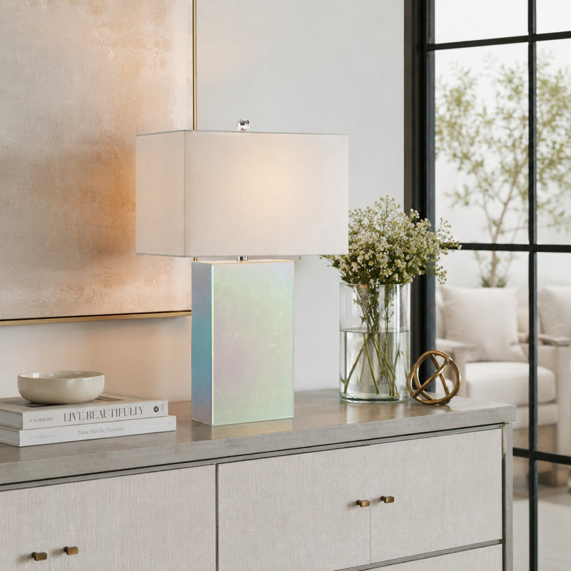 Lampe de table en verre