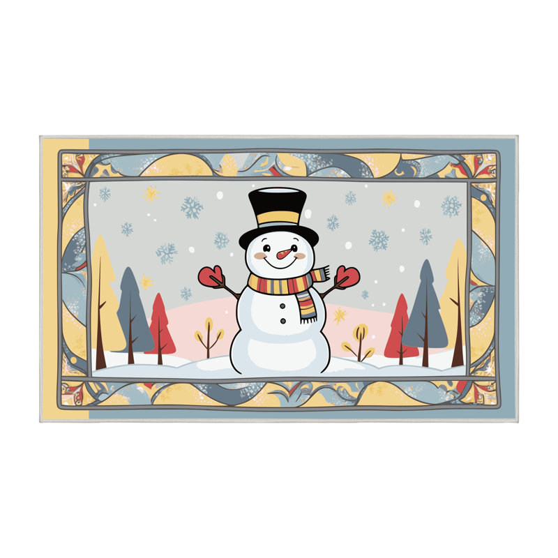 Tapis de Noël hiver lavable Ginza Six, Rectangulaire 2 pi x 3 pi