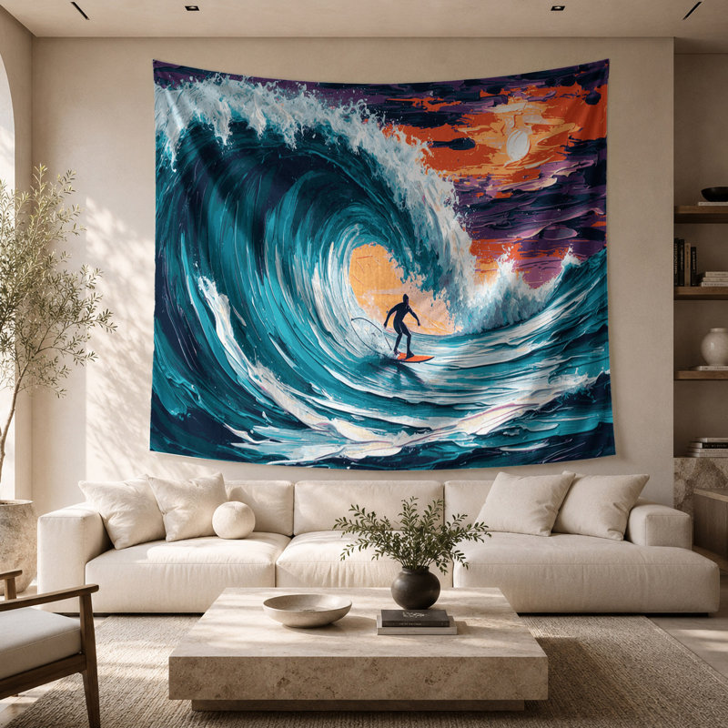 Tapisserie murale Sports Surfing, 68 po x 80 po