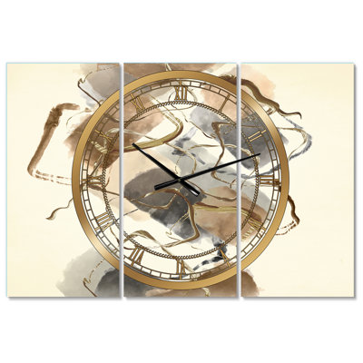 Gold Glam Squares III - Modern wall clock