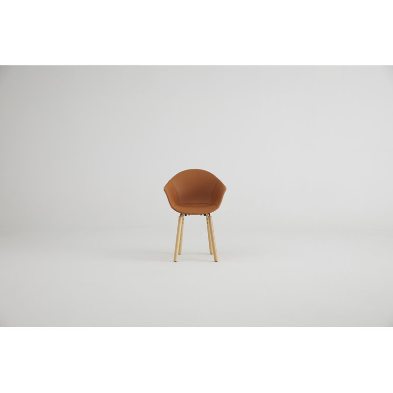 Chaise de salle à manger rembourrée TA, Cognac