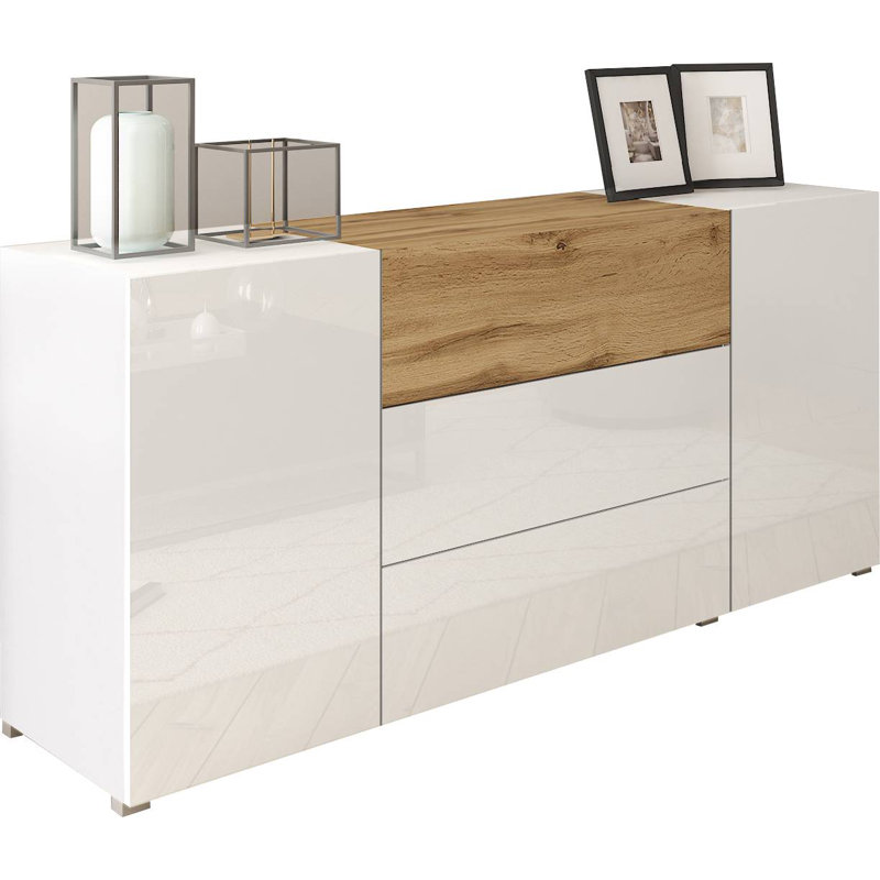 150cm W 3 - Drawer Chest of Drawers, White/Black