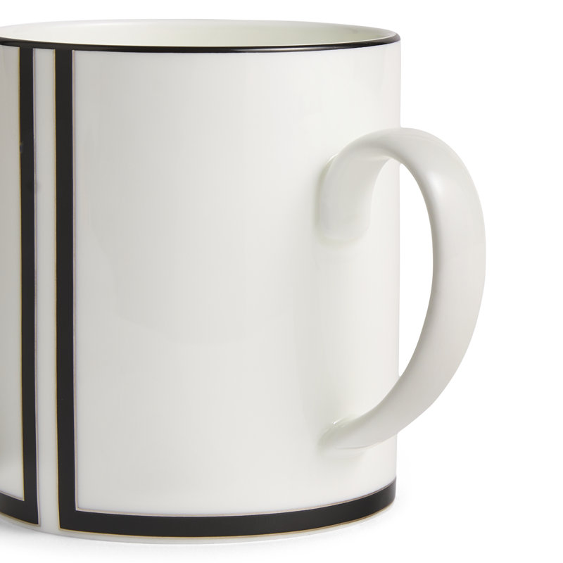 Vera Wang Luxe Graphite 15.5floz Mug, Black & White