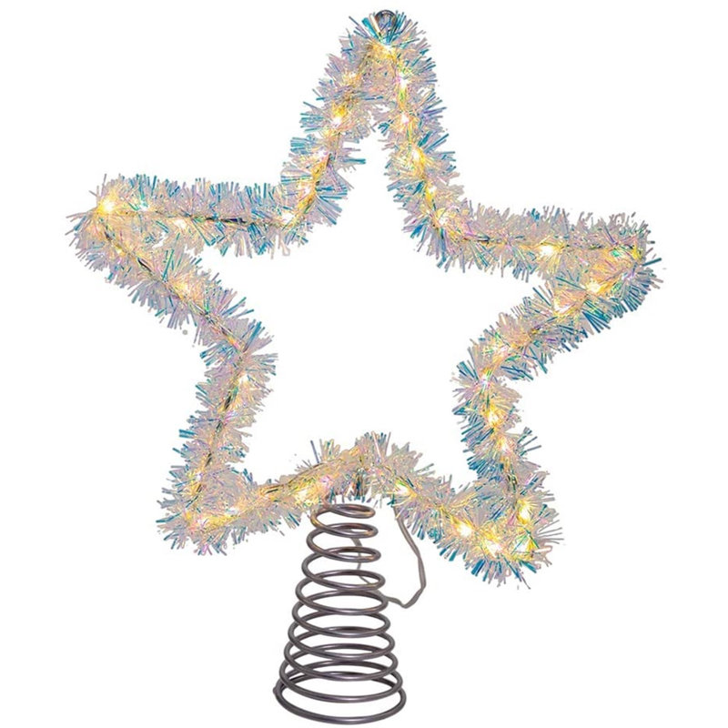 12.5'' Lighted Tree Topper, Tinsel