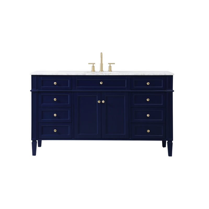 Ensemble de meuble-lavabo simple 60 "Rivers, Bleu