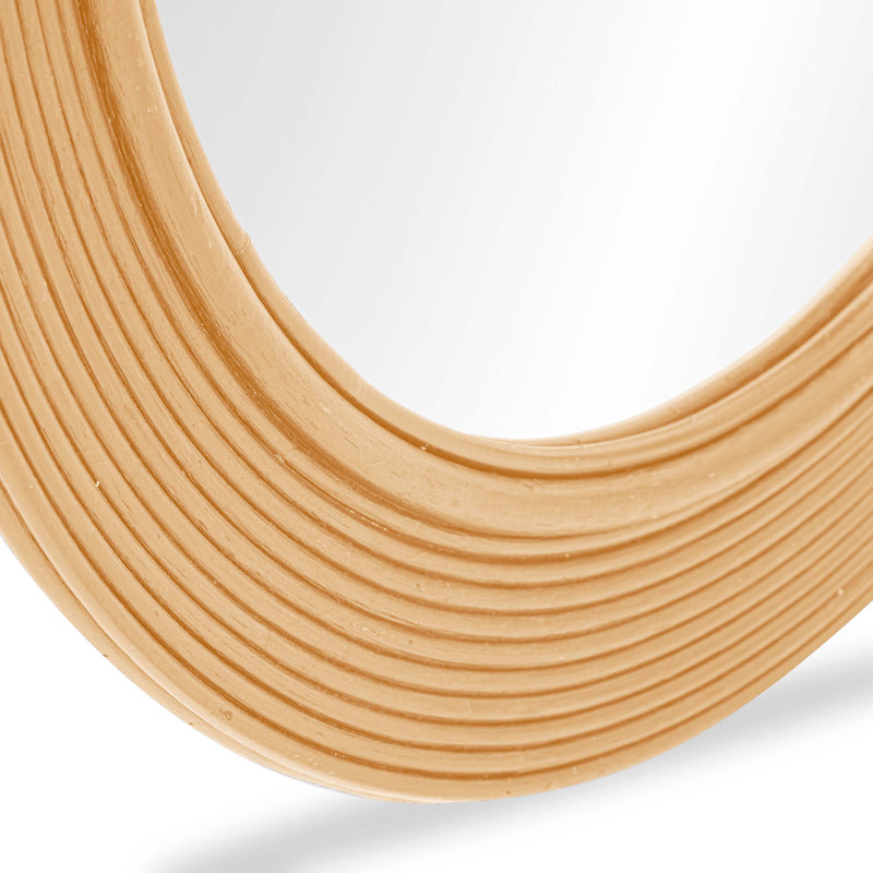 Miroir mural rond Tanya, Naturel
